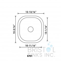 B701 Undermount Stainless Steel Single Bowl Bar Kitchen Sink