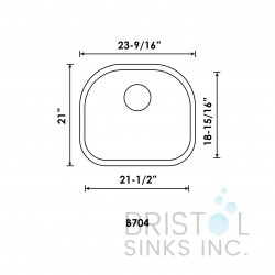 B704 Undermount Stainless Steel Single Bowl Kitchen Sink