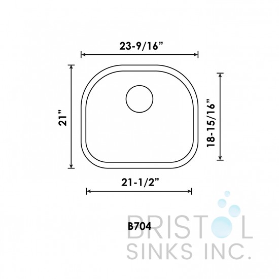 B704 Undermount Stainless Steel Single Bowl Kitchen Sink