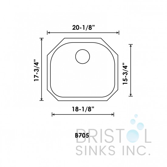 B705 Undermount Stainless Steel Single Bowl Kitchen Sink
