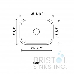 B706 Undermount Stainless Steel Single Bowl Kitchen Sink