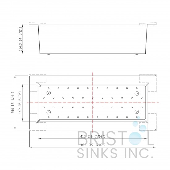 Zero Radius Stainless Steel Over the Sink Strainer - B900