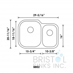 B802 Undermount Stainless Steel Double Bowl Kitchen Sink