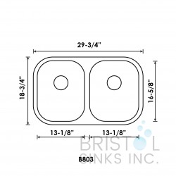 B803 Undermount Stainless Steel Double Bowl Kitchen Sink