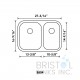 B804 Undermount Stainless Steel Double Bowl Kitchen Sink B804 Undermount Stainless Steel Double Bowl Kitchen Sink