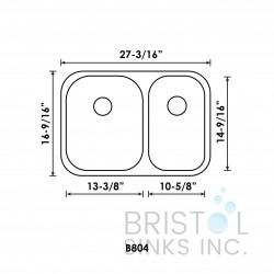 B804 Undermount Stainless Steel Double Bowl Kitchen Sink