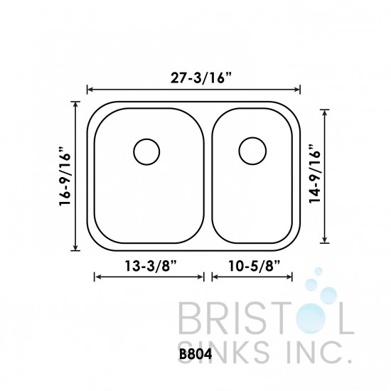 B804 Undermount Stainless Steel Double Bowl Kitchen Sink