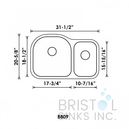 B809 Undermount Stainless Steel Double Bowl Kitchen Sink B809 Undermount Stainless Steel Double Bowl Kitchen Sink