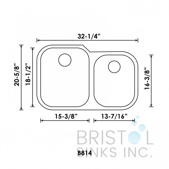 B814 Undermount Stainless Steel Double Bowl Kitchen Sink