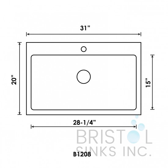 B1208 Drop-In Stainless Steel 1-Hole Single Bowl Kitchen Sink