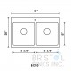 B1210 Drop-In Stainless Steel 1-Hole Double Bowl Kitchen Sink
