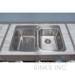 B211 Top-mount Stainless Steel 1-Hole Double Bowl Kitchen Sink