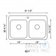 B211 Top-mount Stainless Steel 1-Hole Double Bowl Kitchen Sink