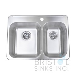 B212 Drop-In Stainless Steel 1-Hole Double Bowl Kitchen Sink B212 Drop-In Stainless Steel 1-Hole Double Bowl Kitchen Sink