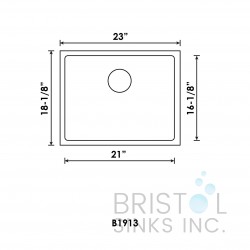 B1913 / B913 Undermount Stainless Steel Kitchen Sink 10 mm Corners