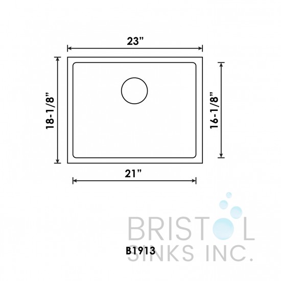 B1913 / B913 Undermount Stainless Steel Kitchen Sink 10 mm Corners