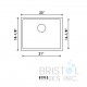 B1913 / B913 Undermount Stainless Steel Kitchen Sink 10 mm Corners