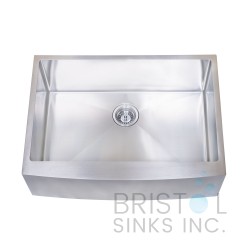 B923 Apron Front Farmhouse Kitchen Single Bowl Sink S. Steel