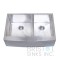 B924 Apron Front Farmhouse Kitchen Offset Bowl Sink S. Steel