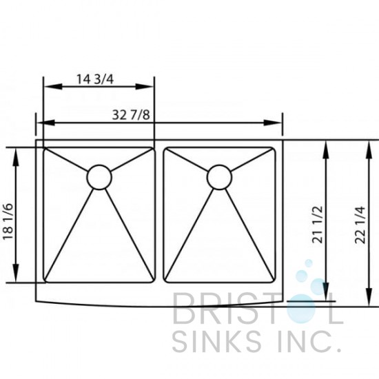 B925 Apron Front Farmhouse Kitchen Double Bowl Sink S. Steel B925 Apron Front Farmhouse Kitchen Double Bowl Sink S. Steel