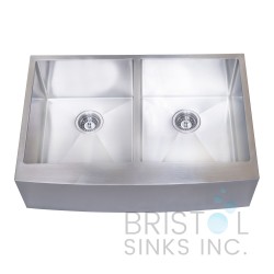B925 Apron Front Farmhouse Kitchen Double Bowl Sink S. Steel B925 Apron Front Farmhouse Kitchen Double Bowl Sink S. Steel