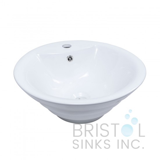 BV108 Vitreous China Above Counter Porcelain Circular Vessel Bathroom Sink