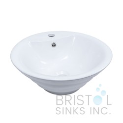 BV108 Vitreous China Above Counter Porcelain Circular Vessel Bathroom Sink BV108 Vitreous China Above Counter Porcelain Circular Vessel Bathroom Sink