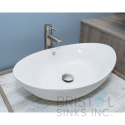 BV105 Vitreous China Above Counter Porcelain Oval Vessel Bathroom Sink BV105 Vitreous China Above Counter Porcelain Oval Vessel Bathroom Sink