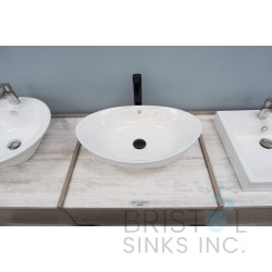 BV105 Vitreous China Above Counter Porcelain Oval Vessel Bathroom Sink