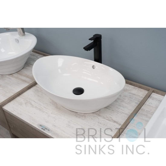 BV105 Vitreous China Above Counter Porcelain Oval Vessel Bathroom Sink