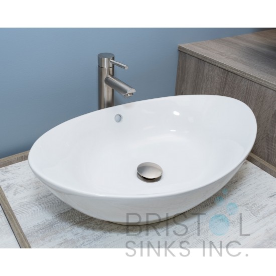 BV105 Vitreous China Above Counter Porcelain Oval Vessel Bathroom Sink