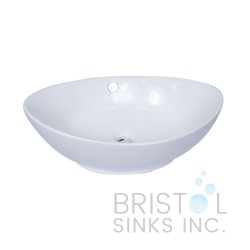 BV105 Vitreous China Above Counter Porcelain Oval Vessel Bathroom Sink