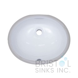 B600-W Vitreous China Oval Undermount Bathroom Sink