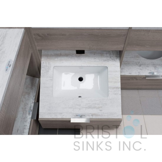 B604 Vitreous China Rectangular Undermount Bathroom Sink