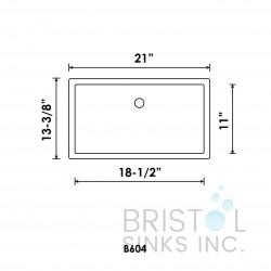 B604 Vitreous China Rectangular Undermount Bathroom Sink