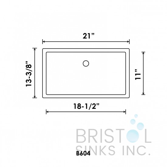 B604 Vitreous China Rectangular Undermount Bathroom Sink