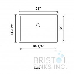 B606 Vitreous China Rectangular Undermount Bathroom Sink