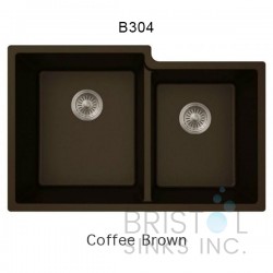 Virtuo Granite Double Undermount Offset Bowl Kitchen Sink 