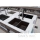 Virtuo Granite Double Undermount Offset Bowl Kitchen Sink 