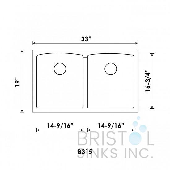 Virtuo Granite Double Undermount Low Divide Bowl Kitchen Sink 
