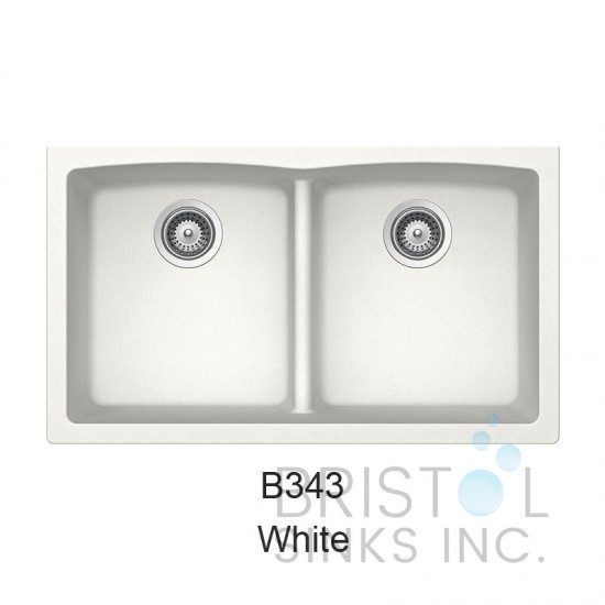 Virtuo Granite Double Undermount Low Divide Bowl Kitchen Sink 