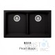 Virtuo Granite Double Undermount Low Divide Bowl Kitchen Sink 
