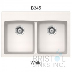 Virtuo Granite Double Topmount Equal Bowl Kitchen Sink 