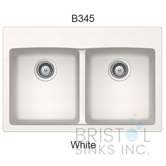 Virtuo Granite Double Topmount Equal Bowl Kitchen Sink 