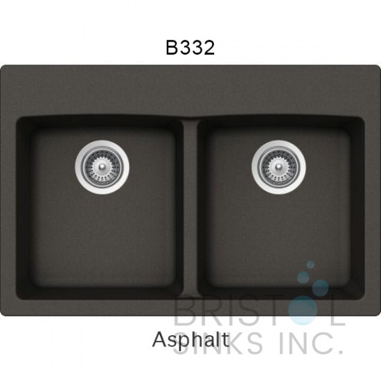 Virtuo Granite Double Topmount Equal Bowl Kitchen Sink 