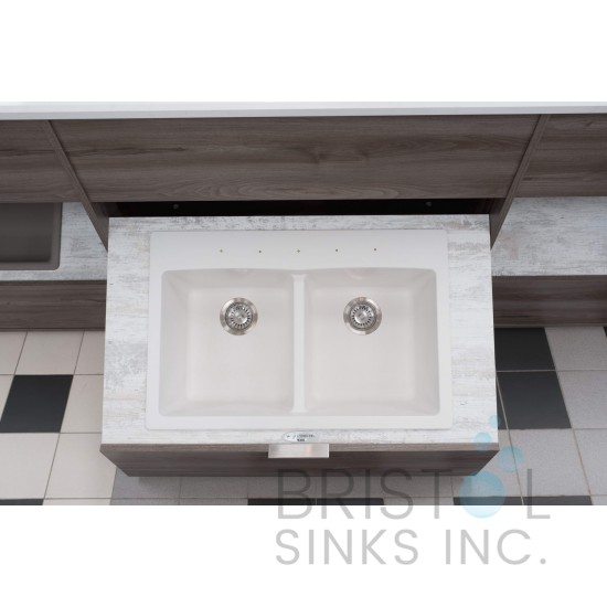 Virtuo Granite Double Topmount Equal Bowl Kitchen Sink 