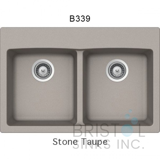 Virtuo Granite Double Topmount Equal Bowl Kitchen Sink 