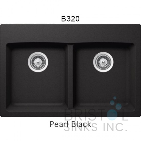 Virtuo Granite Double Topmount Equal Bowl Kitchen Sink 