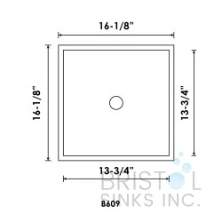 B609 Vitreous China Square Undermount Bathroom Sink