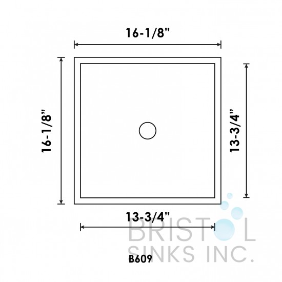 B609 Vitreous China Square Undermount Bathroom Sink